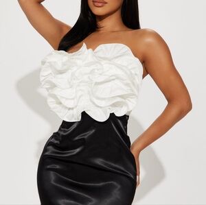 Fashion Nova Kiara Mini Dress, Color Black/white, Size 1X.